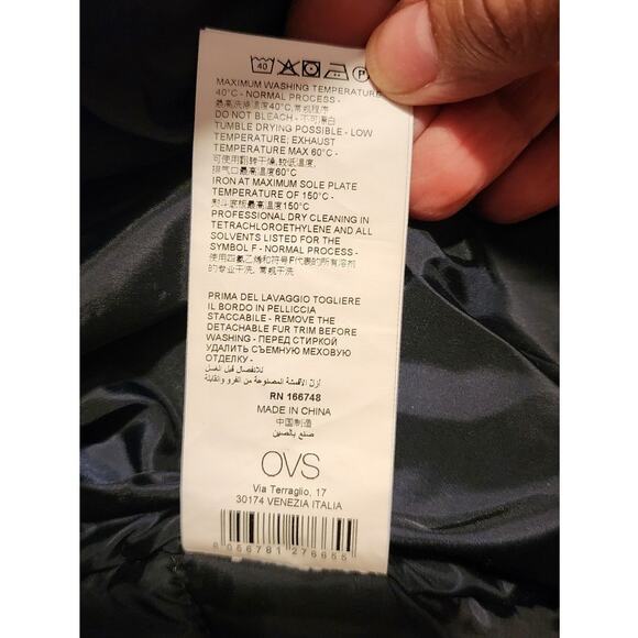 Piombo Men's Winter Coat with Faux Fur Hood Size M NWT - Picture 9 of 10